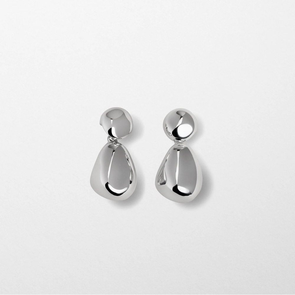 Phoebe Philo DOUBLE BALL EARRINGS sterling silver NEW WITH BOX AND BAG